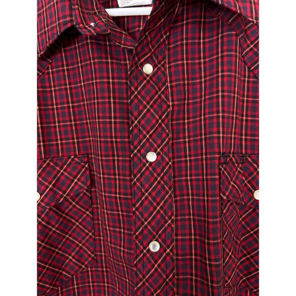 Wrangler Shirt Men's XL TALL Red Plaid‎ Western Pear snaps cowboy Texas outdoor - Picture 7 of 9